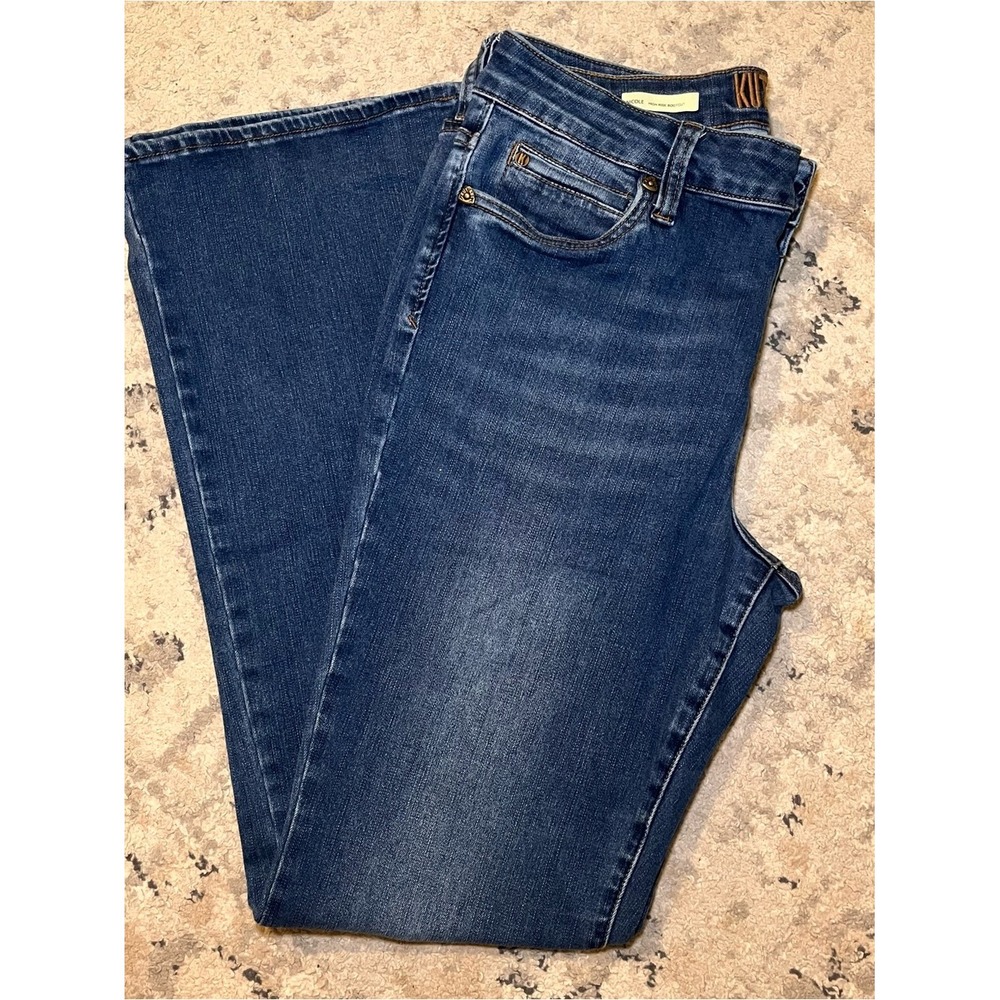 Kut from the Kloth Women's Nicole High Rise Dark Indigo Bootcut Jeans